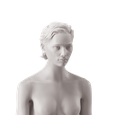 Gender-neutral head with stylised hair, light grey colour