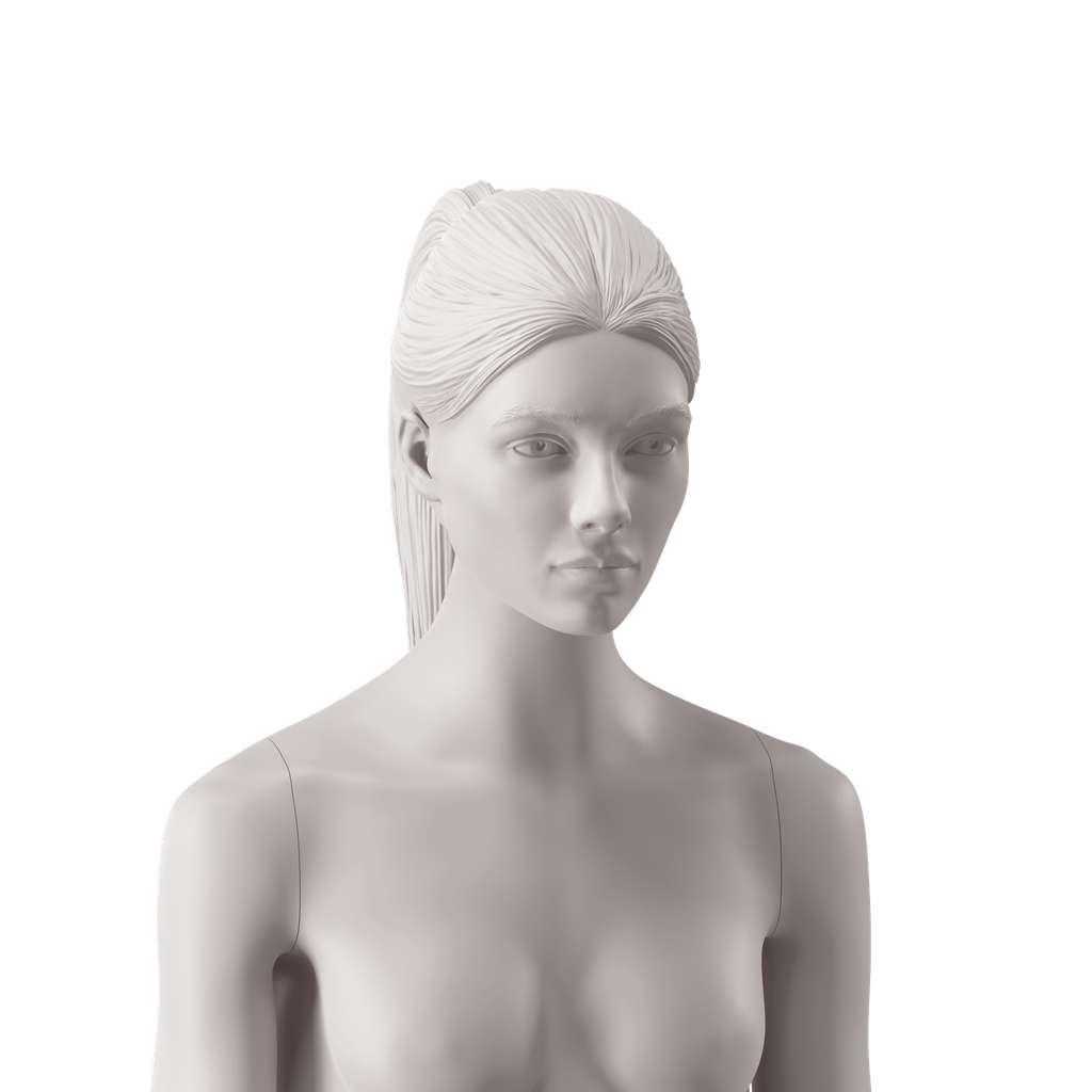 BINK - Woman's head with high ponytail, light grey colour