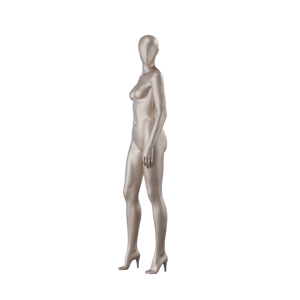 BINK - Underwear mannequin, female, A-cup, bronze metallic skin color mat, standing pose 13A