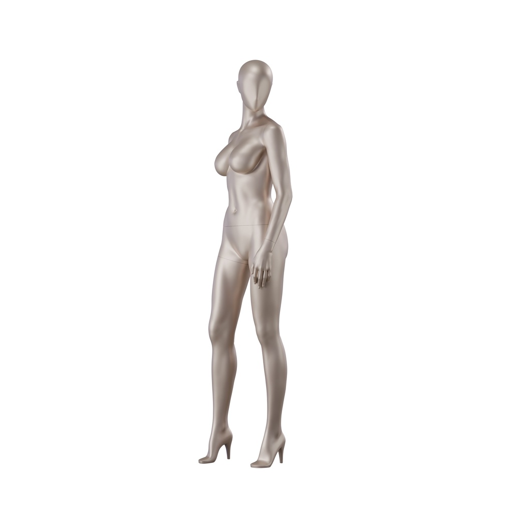 BINK - Underwear mannequin, female, D-cup, bronze metallic skin color mat, standing pose 13D