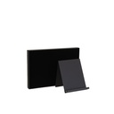 Display tray for shirts with stand, black powder-coated steel