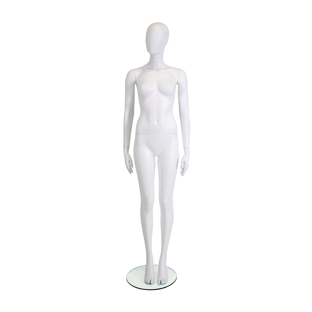 BINK - White female mannequin, plastic, glass base and calf pin
