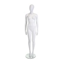 White female mannequin, plastic, glass base and calf pin