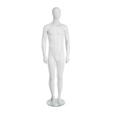 White male mannequin, plastic, glass base and calf pin