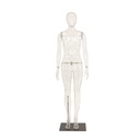 Transparent female mannequin, plastic, metal base and calf pin
