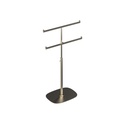 Double T-stand, to display jewellery, brushed stainless steel