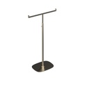 Adjustable T-stand, for displaying accessories, brushed stainless steel