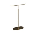 Adjustable T-stand, in brushed steel with gold finish