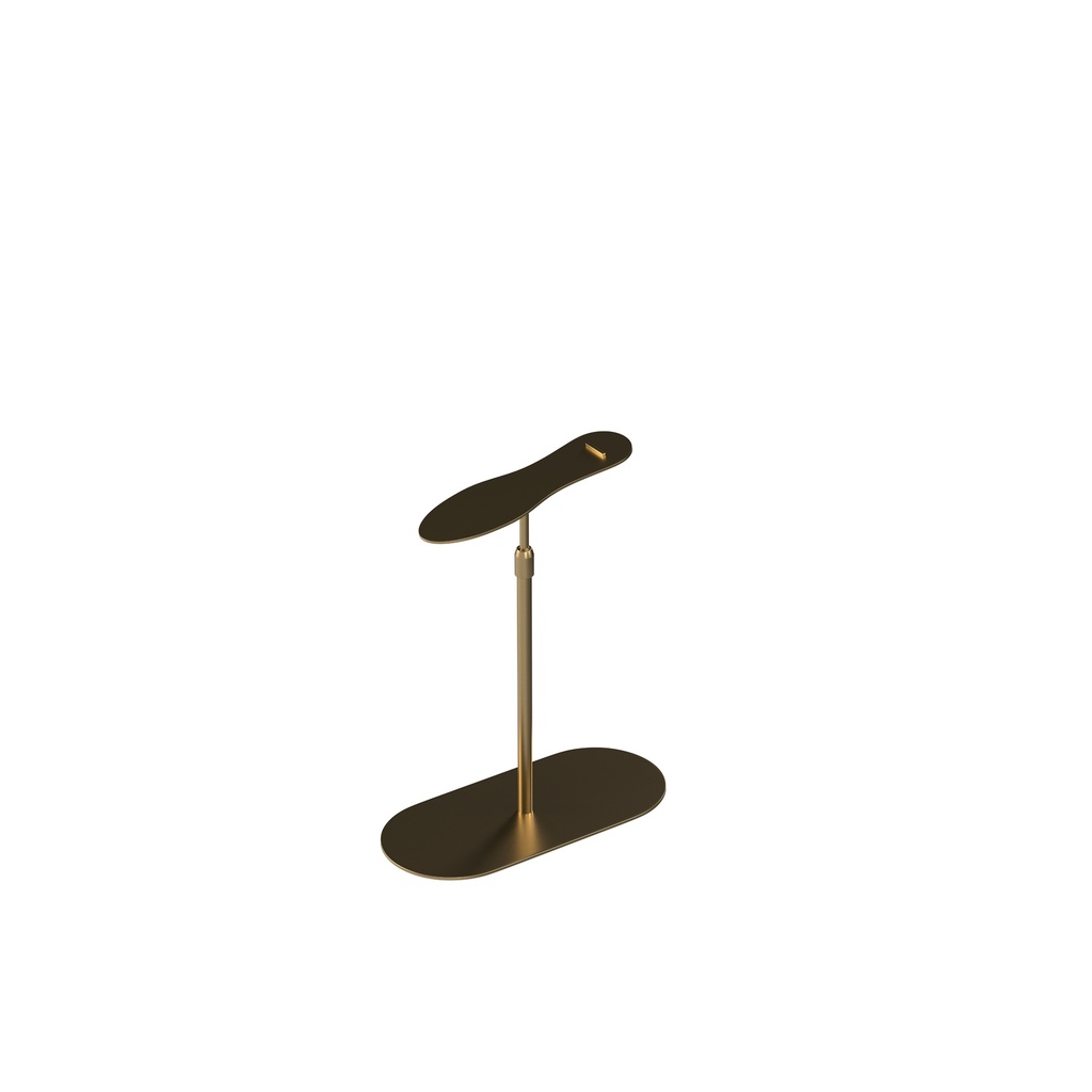 BINK - Shoe stand, adjustable height, in brushed steel with gold finish