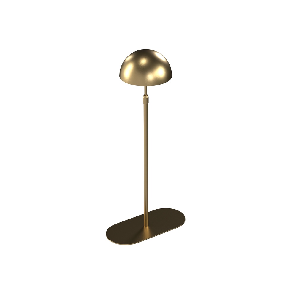 BINK - Hat stand, adjustable height, in brushed steel with gold finish