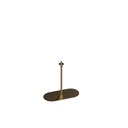 Base for movable hand, adjustable height, in gold-coloured brushed steel