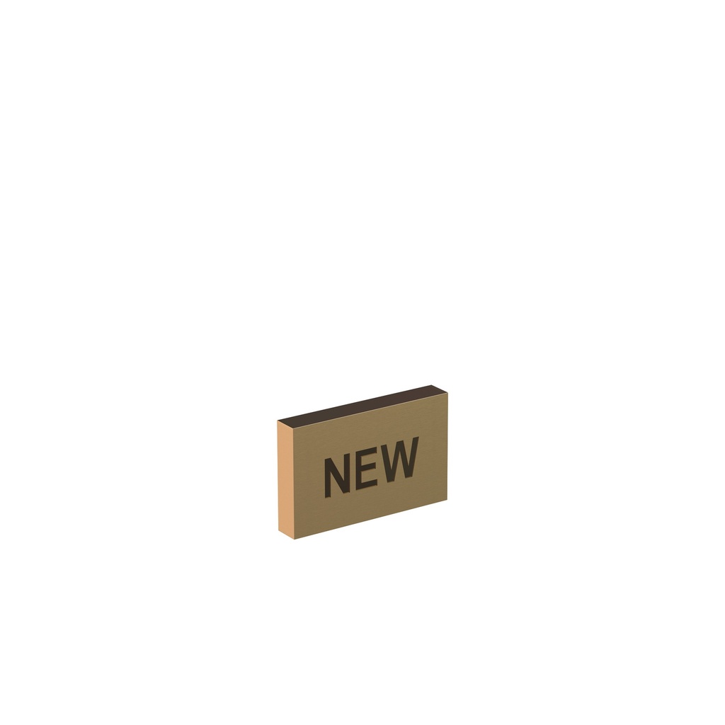 BINK - Presentation block "NEW", in brushed steel with gold finish