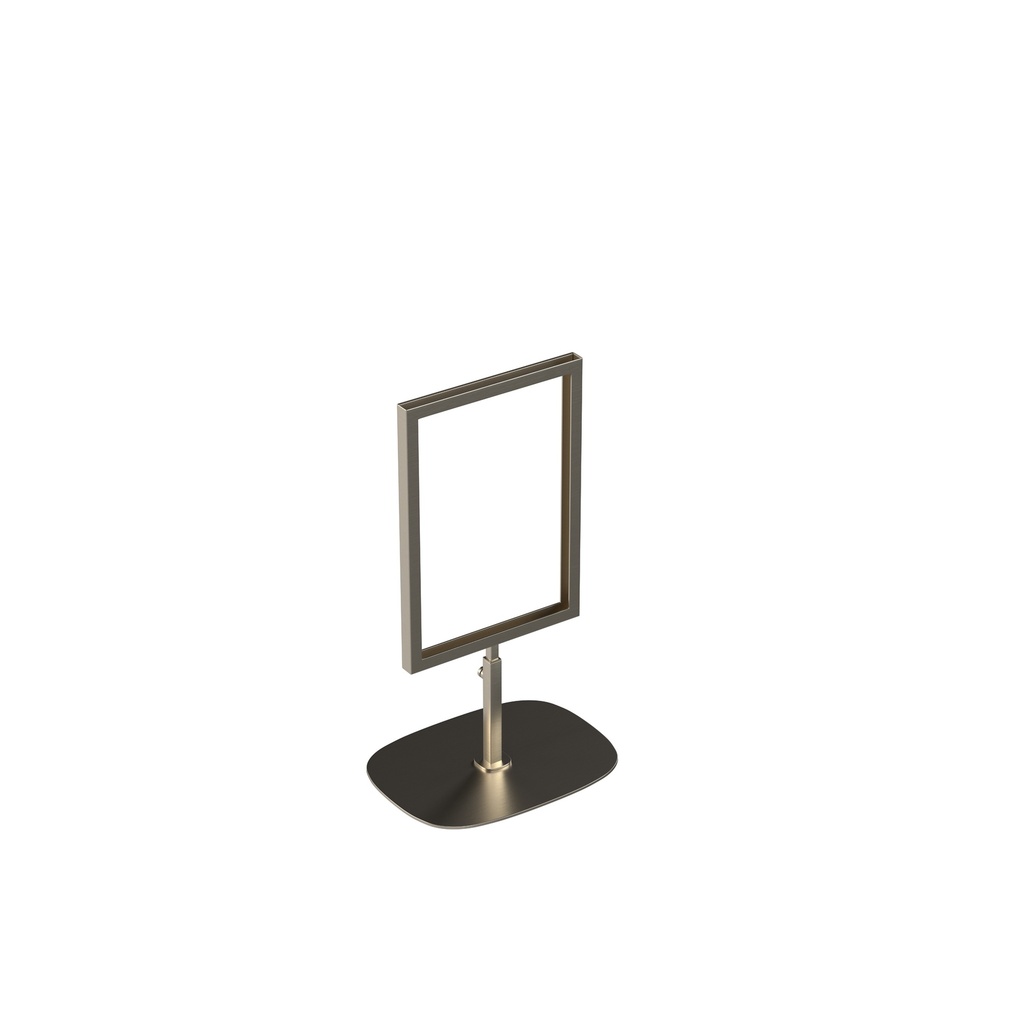 BINK - A5 info display, adjustable height, in brushed stainless steel