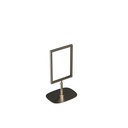 A5 info display, adjustable height, in brushed stainless steel