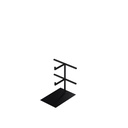Display for glasses, adjustable, 2 levels, black powder-coated steel, interior