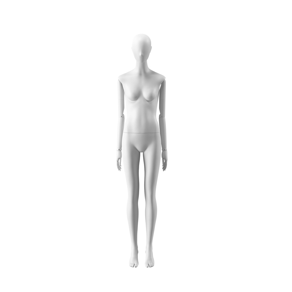 Elegant female mannequin, semi-abstract head, EU34, colour white, Mirror Mirror, pose FM001
