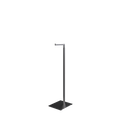 Adjustable L display, 110-175cm H, in brushed stainless steel