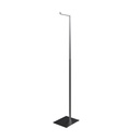 Adjustable L display, 110-175cm H, in brushed stainless steel