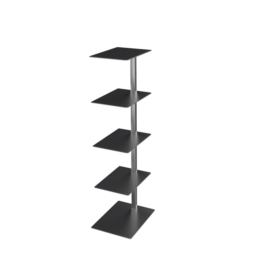 BINK - 5-tier shoe display stand, 118 cm H, brushed stainless steel