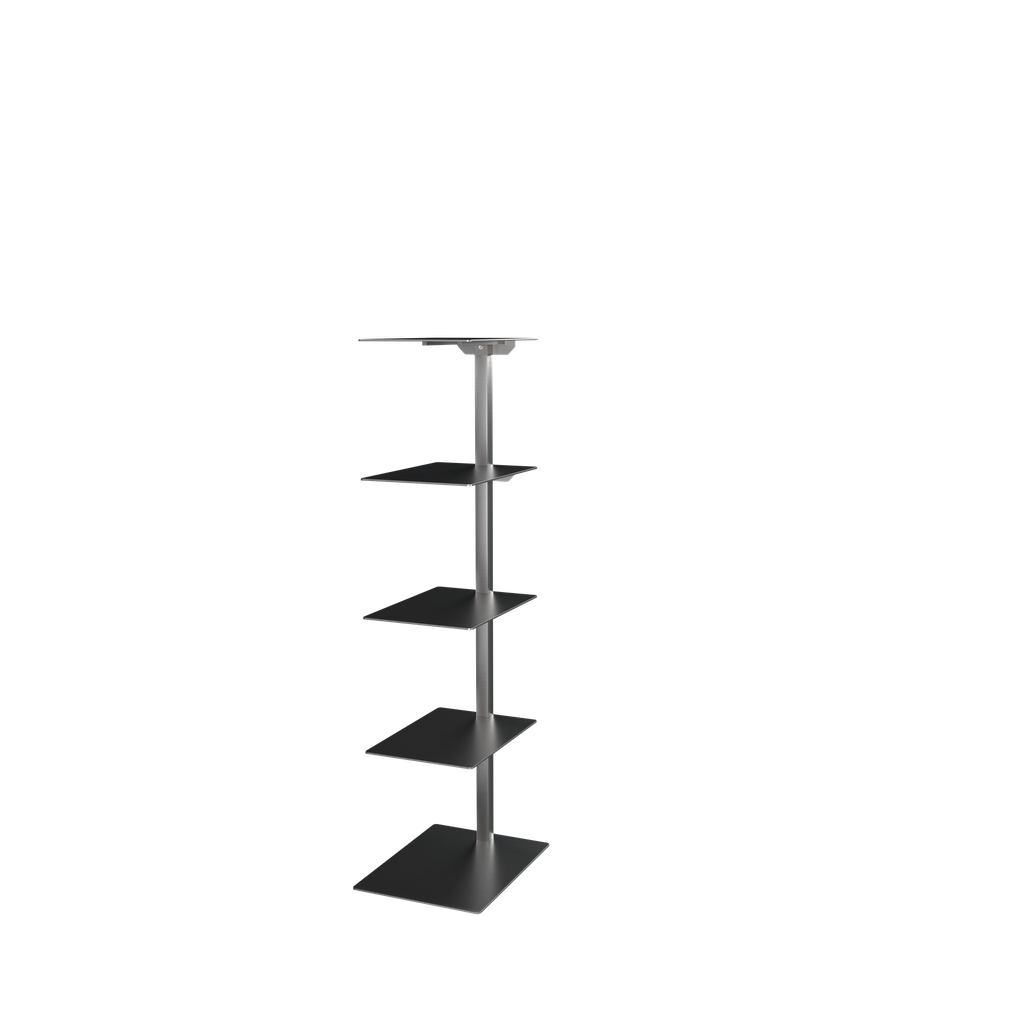 BINK - 5-tier shoe display stand, 118 cm H, brushed stainless steel