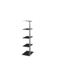 5-tier shoe display stand, 118 cm H, brushed stainless steel