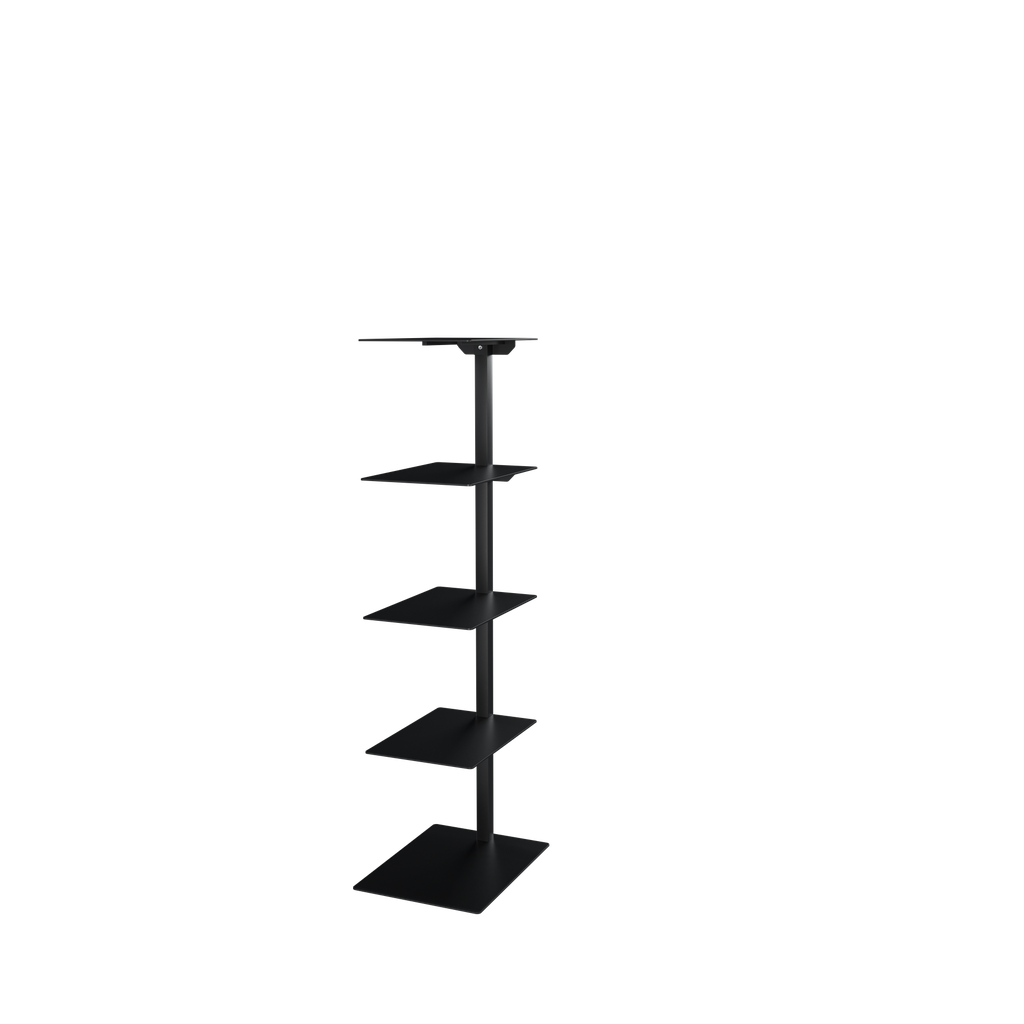 BINK - 5-tier shoe display stand, 118 cm H, black structured powder coating