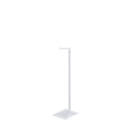 Adjustable L display, 110-175cm H, white structured powder coating