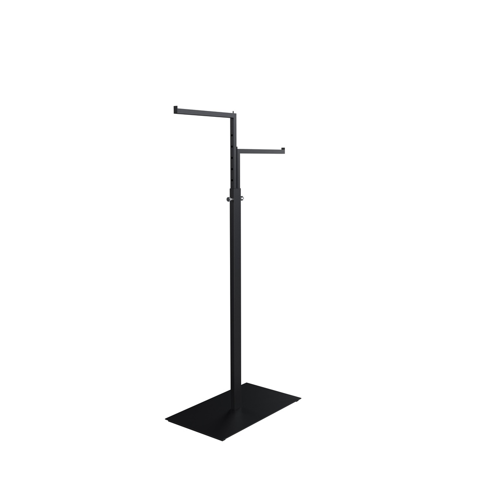 BINK - Garment rack with 2 adjustable arms, 110-175 cm, black structured powder coating