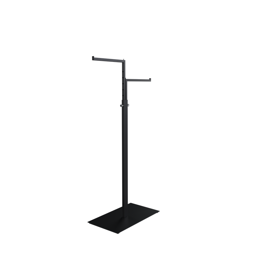 BINK - Garment rack with 2 adjustable arms, 110-175 cm, black structured powder coating