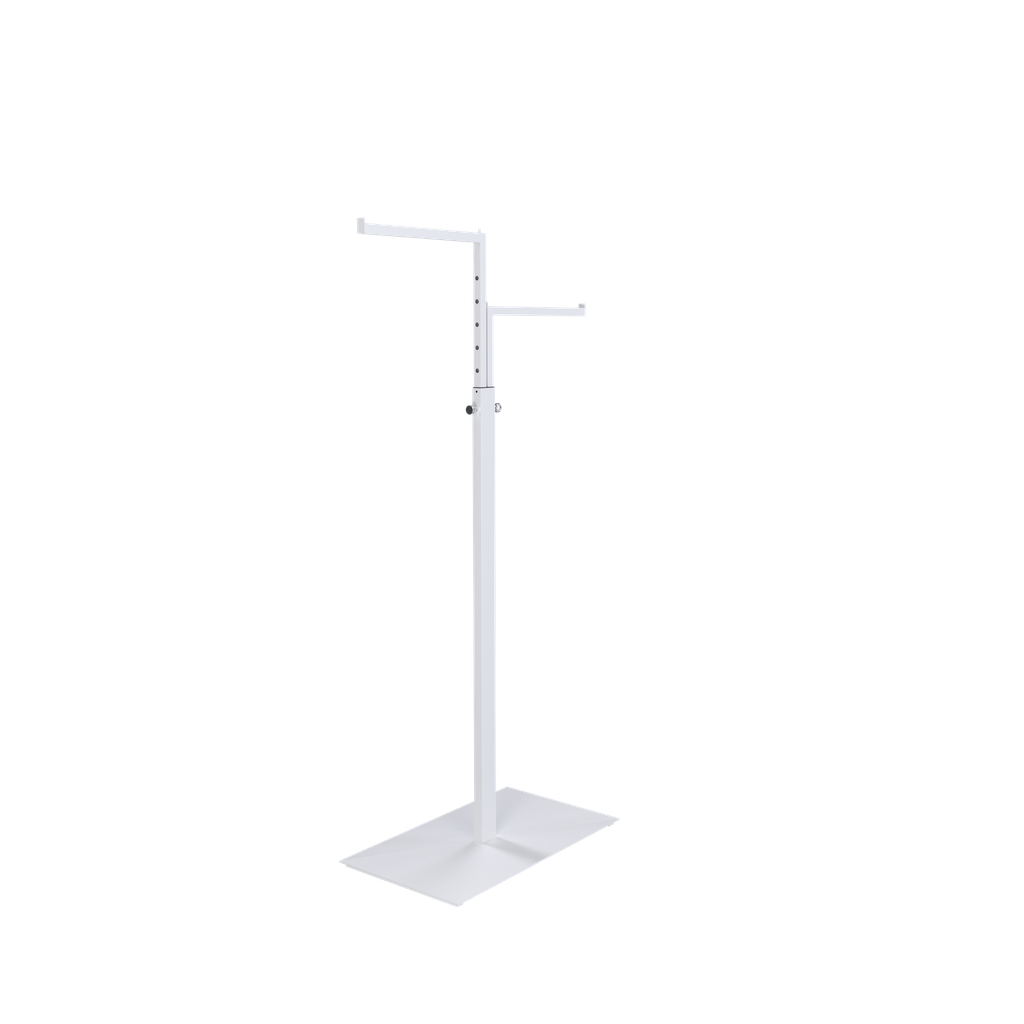 BINK - Garment rack with 2 adjustable arms, 110-175 cm, white structured powder coating