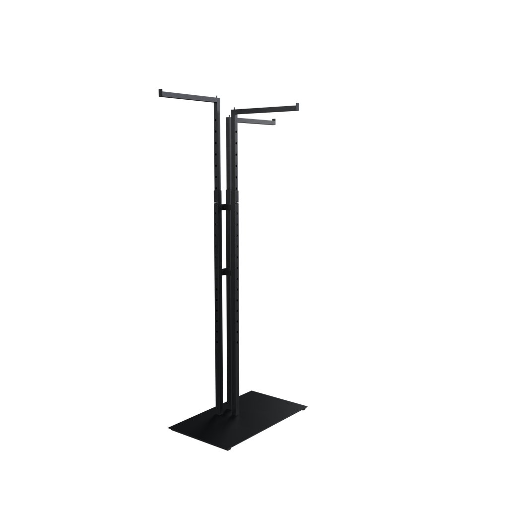 BINK - Garment rack with 3 adjustable arms, 110-175 cm, black structured powder coating