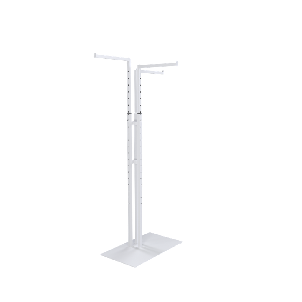 BINK - Garment rack with 3 adjustable arms, 110-175 cm, white structured powder coating