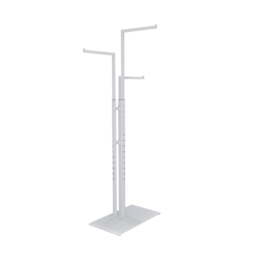 BINK - Garment rack with 3 adjustable arms, 110-175 cm, white structured powder coating