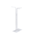 Garment rack with 3 adjustable arms, 110-175 cm, white structured powder coating