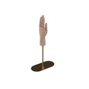 Movable left ladies’ hand on base, adjustable height, in gold-coloured brushed steel