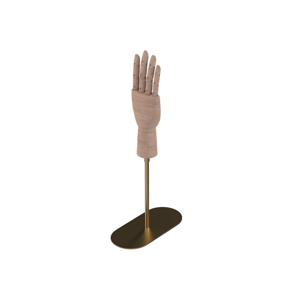 BINK - Movable right ladies’ hand on base, adjustable height, in gold-coloured brushed steel