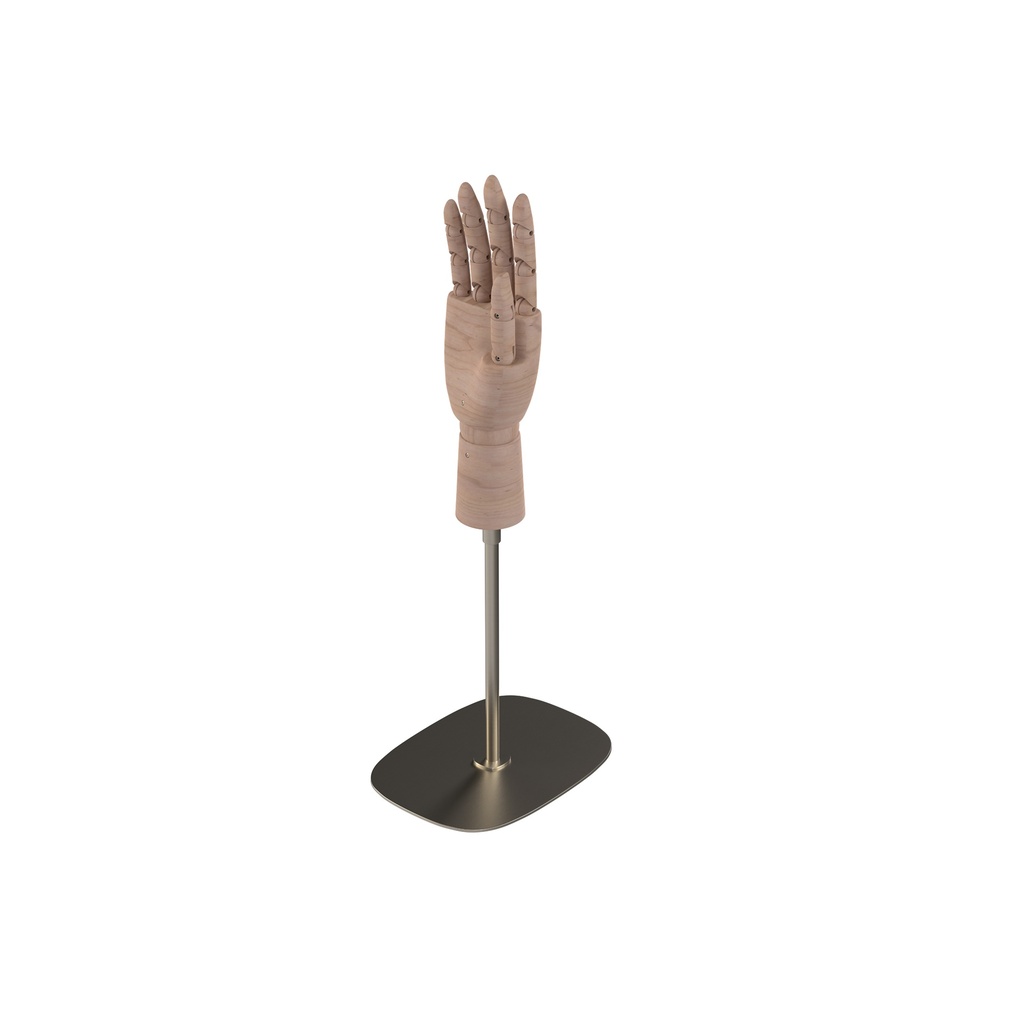BINK - Movable right ladies’ hand on base, adjustable height, in brushed steel