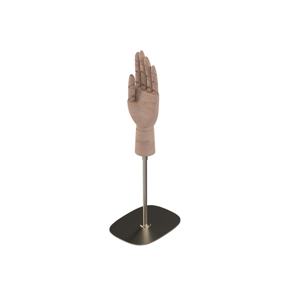 BINK - Movable left ladies’ hand on base, adjustable height, in brushed steel