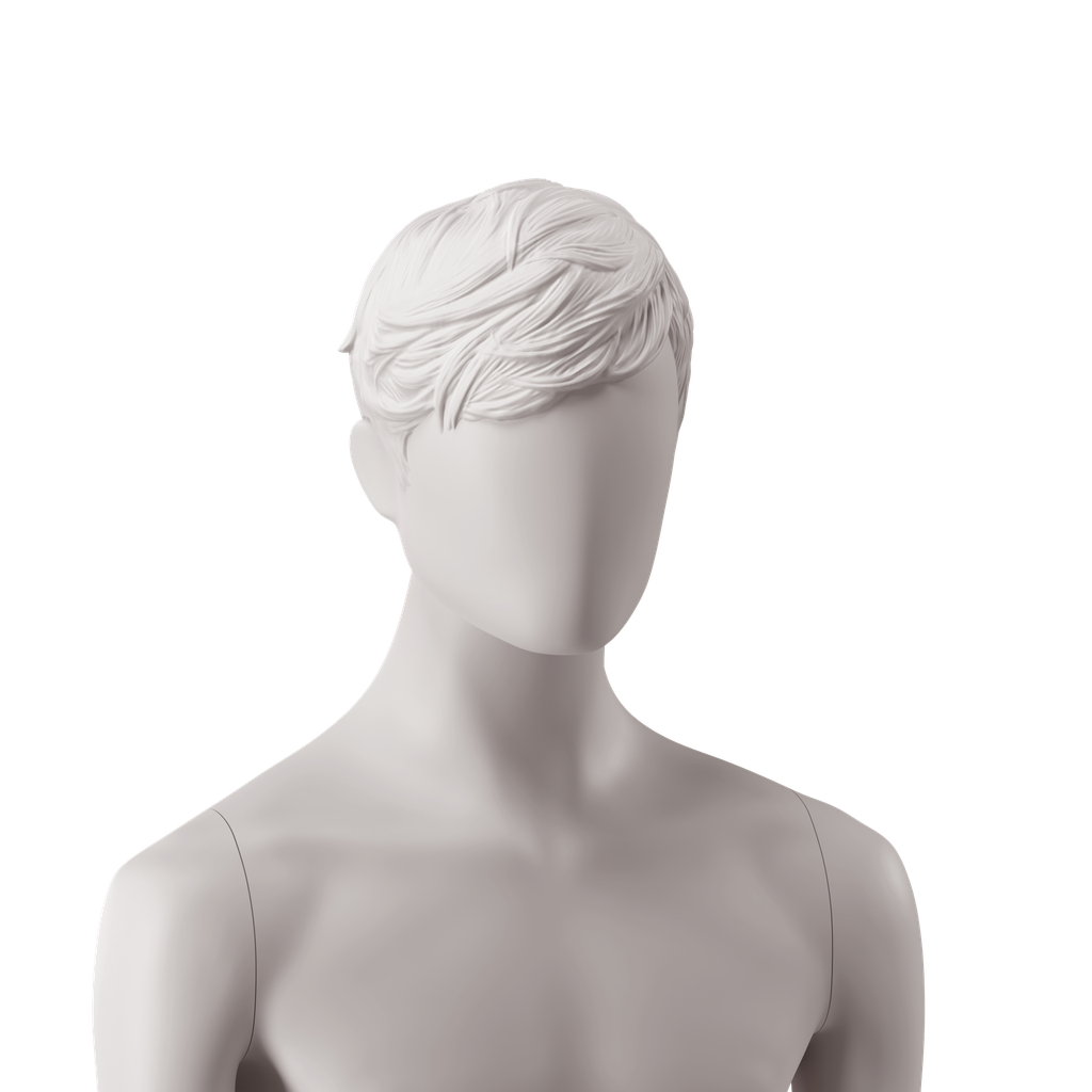 BINK - Abstract men's head with stylised wavy hair, light grey colour