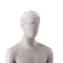 Abstract men's head with stylised wavy hair, light grey colour