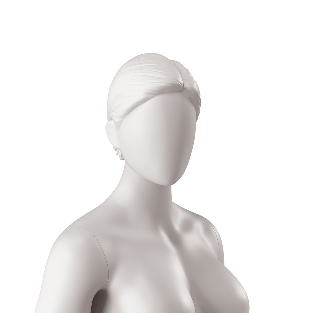 BINK - Abstract woman's head with stylised hair, low ponytail, light grey colour (sz44)