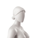 Tête de femme abstraite avec queue de cheval basse style, coleur gris clair (t44)