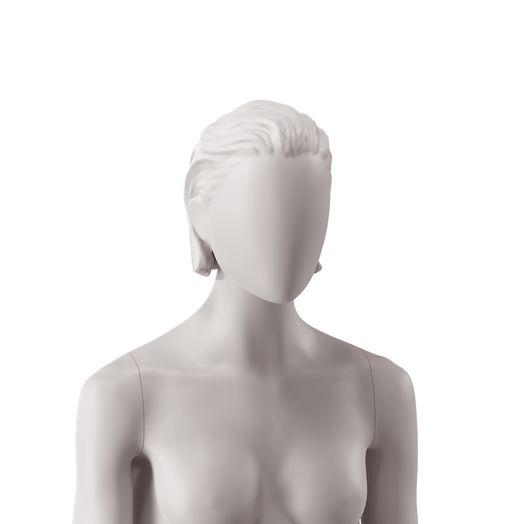 BINK - Abstract woman's head with stylised hair slicked back, light grey colour