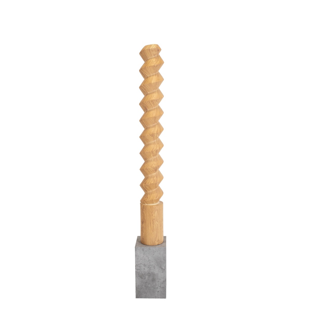 BINK - Torch, spiral, wood-colored, concrete-look base