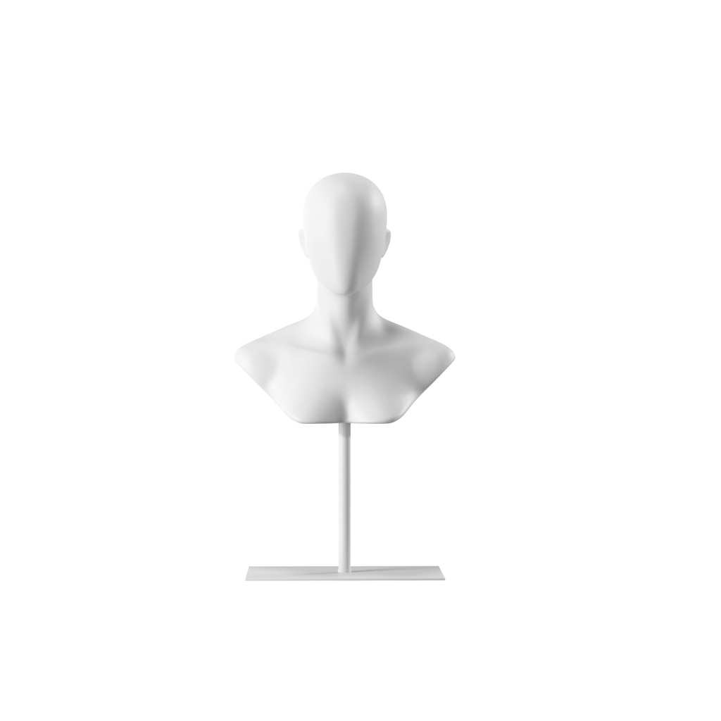 BINK - White abstract female head display on white powdercoated base