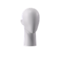 Female sport egg head display, grey, abstract, pose 201
