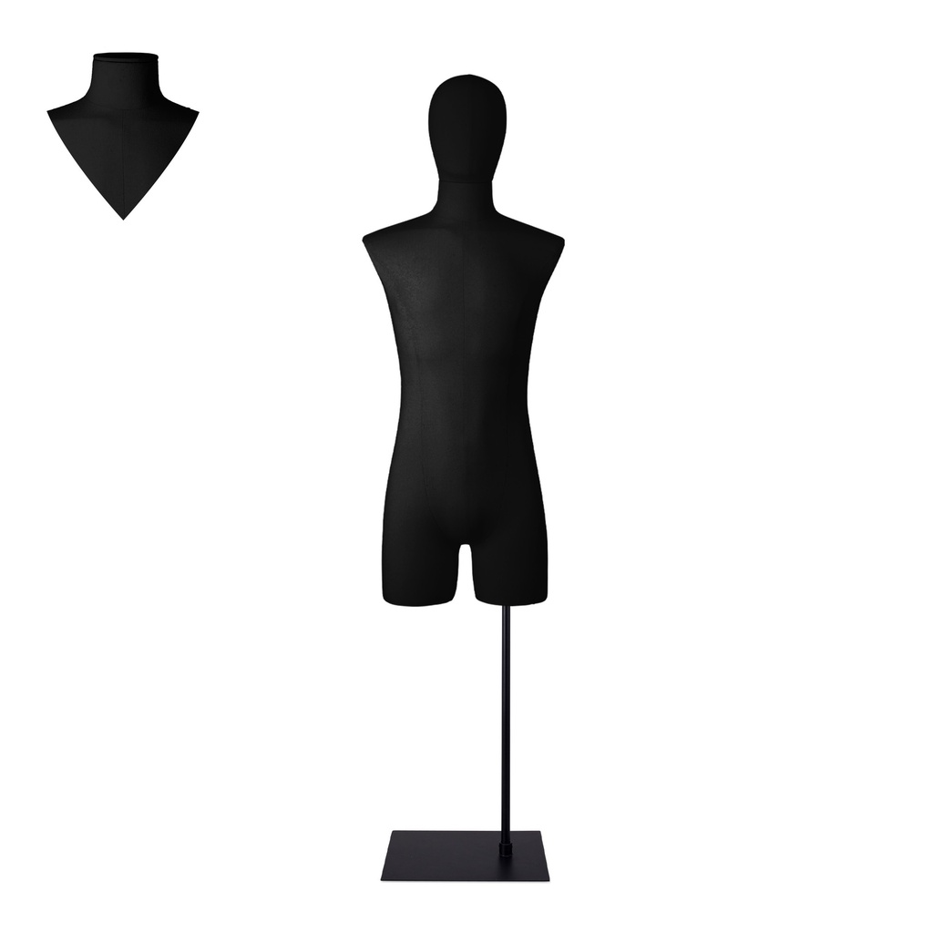 BINK - En alquiler, busto masculino con piernas negro - M-L sobre soporte negro 