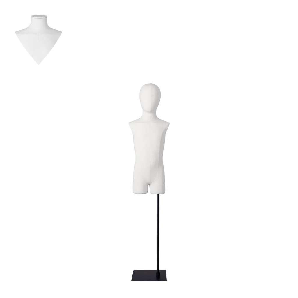 BINK - For rent, child dressform with legs white - 4 years, on a black stand