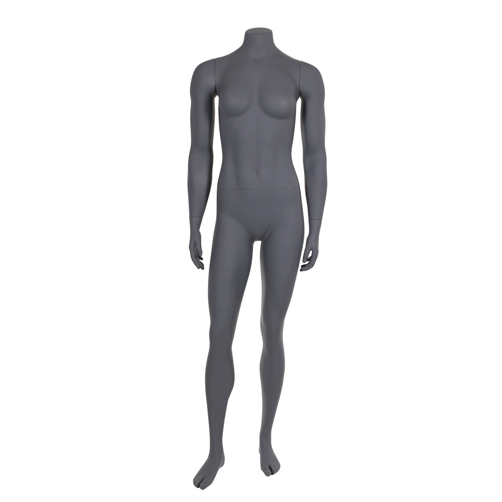 Maniquí femenino de escaparate, FRP, oscuro gris color