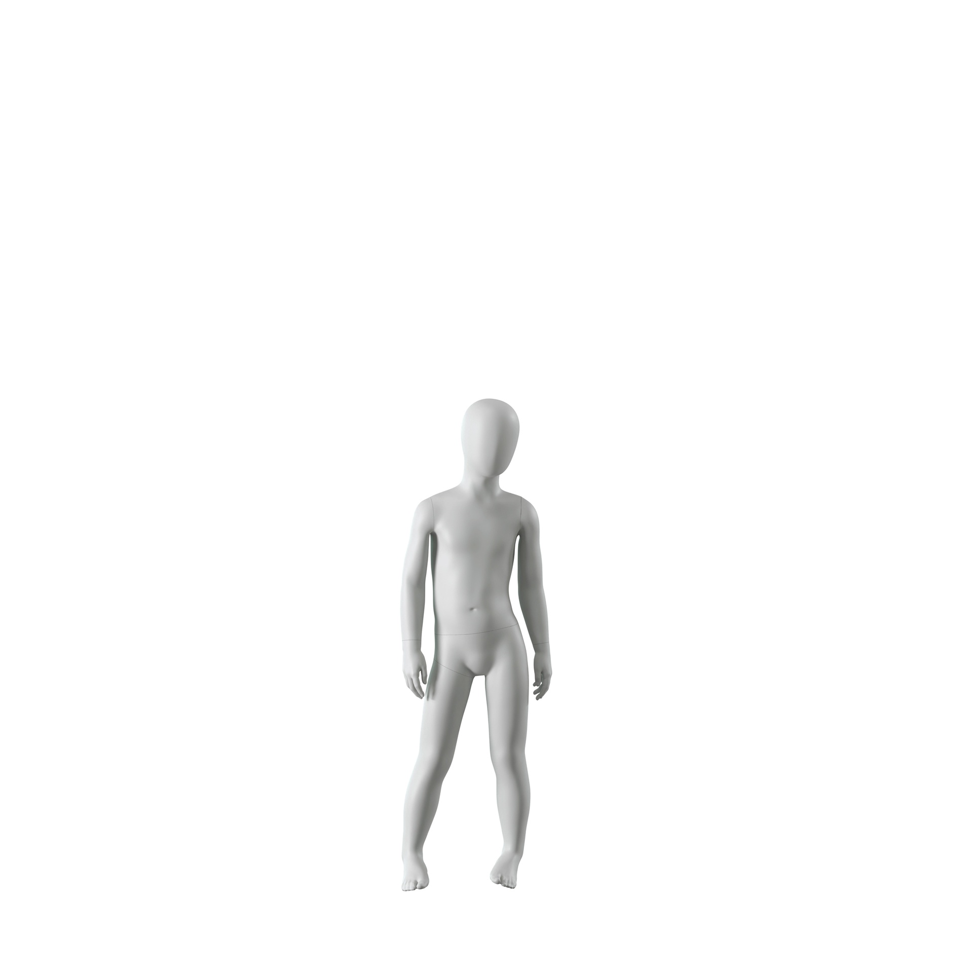 BINK - Abstract grey child mannequin, with abstract head, 6 years, glass base, pose C203